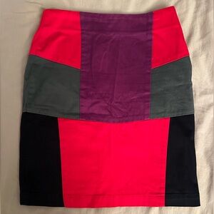 Vintage Colorblock Pencil Skirt